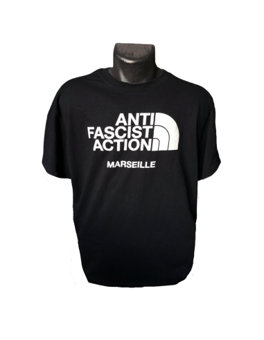 T-shirt noir Anti Fasciste Action Marseille