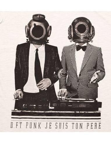 T Shirt blanc/gris imprimé Daft Vador