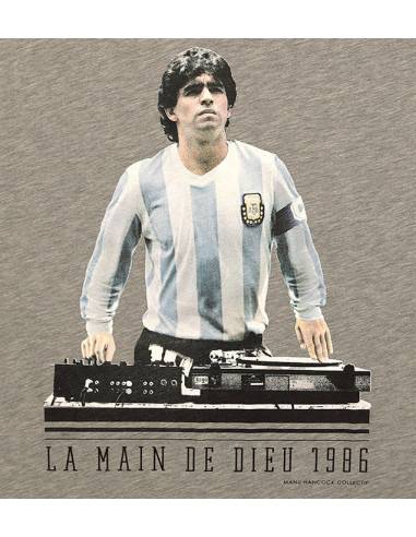 T Shirt imprimé gris La Main de Dieu