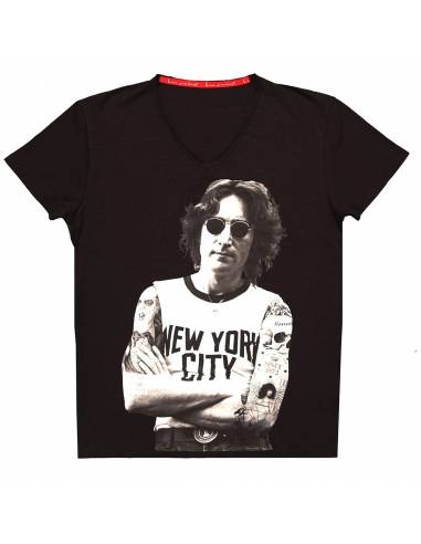 T Shirt noir Lennon New York