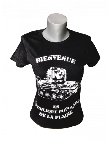 T-shirt noir Bienvenue à la République Populaire de la Plaine femme