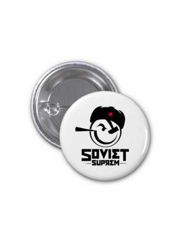 Badge Soviet Suprem Smiley noir et blanc