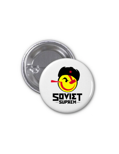 Badge Soviet Suprem Smiley rouge-noir-jaune