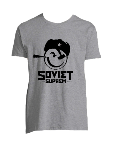 Soviet Suprem T-shirt HOMME logo Smiley Soviet gris