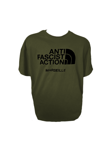 T-shirt noir Anti Fasciste Action Marseille