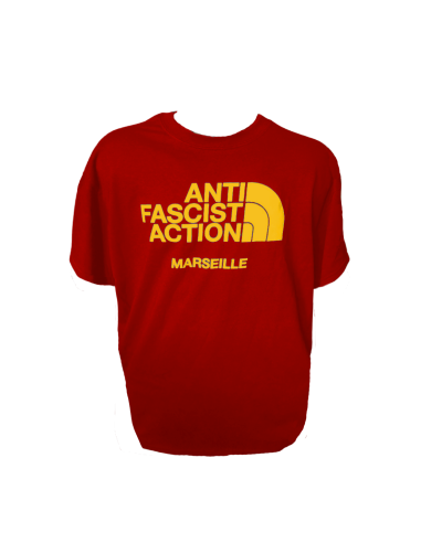 T-shirt rouge Anti Fasciste Action Marseille