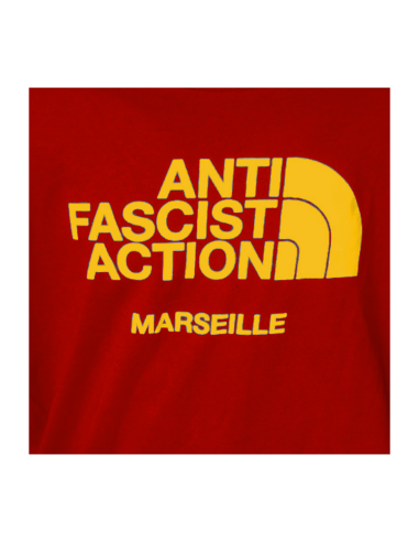 T-shirt rouge Anti Fasciste Action Marseille