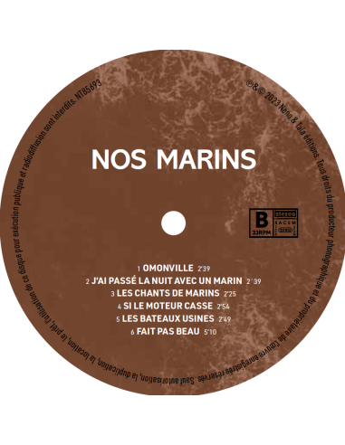 Vinyle : Nos marins,