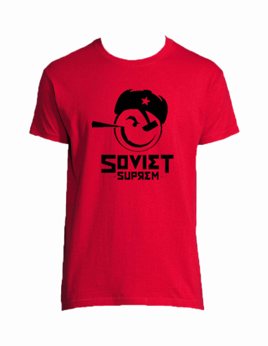 Soviet Suprem T-shirt HOMME logo Smiley Soviet rouge
