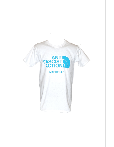 T-shirt Anti Fasciste Action blanc Marseille