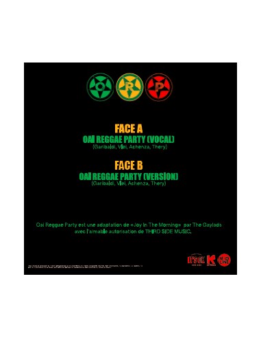 Vinyle 45 T Oai Reggae Party par ORP