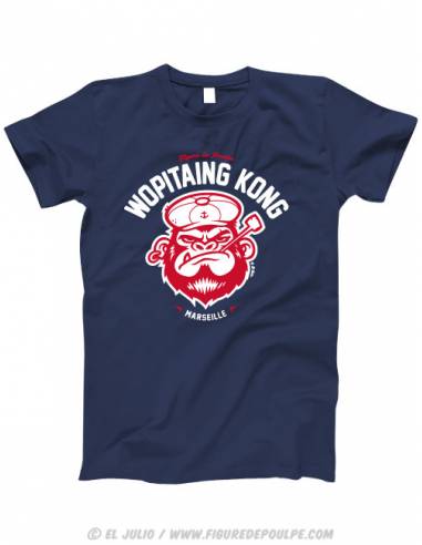 T-shirt bleu marine Wopitaing Kong