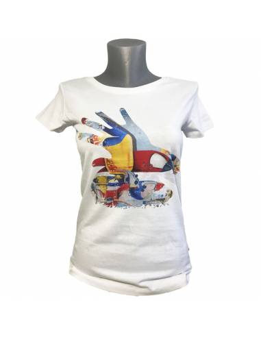 T-shirt Femme Mon coté Punk Picaflor Blanc